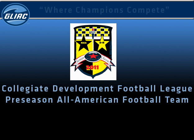 Nine GLIAC Student-Athletes Named to the Collegiate Development Football League Preseason All-American Football Team.
