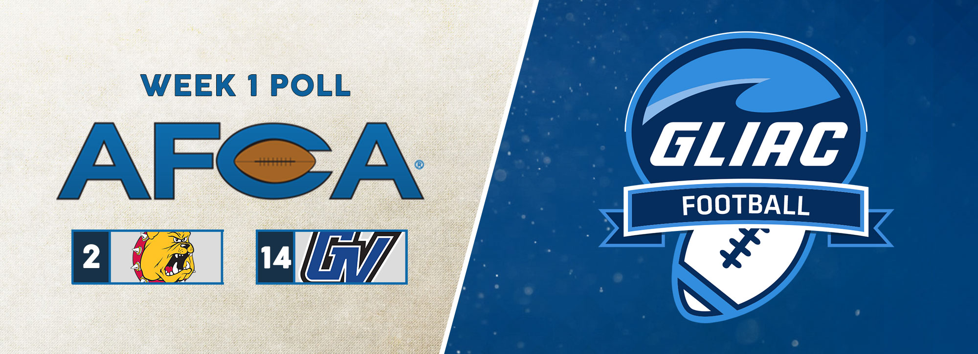Ferris State No. 2, Grand Valley State No. 14 in AFCA Week 1 Poll