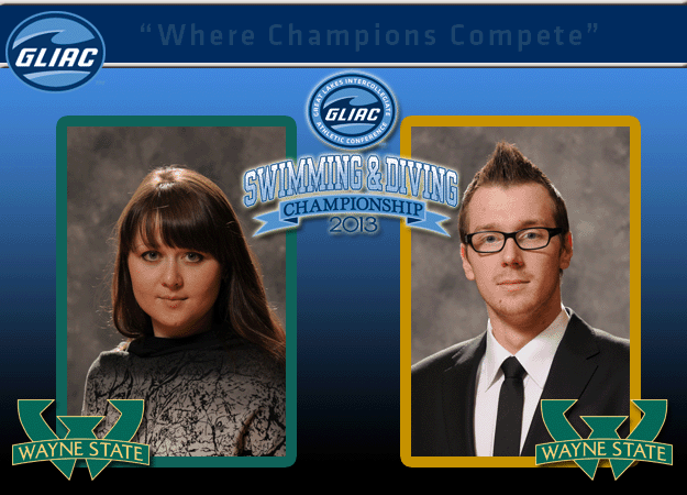 Wayne State's Novichenko and Jachowicz Named GLIAC Women's and Men's Swimming & Diving "Athletes of the Week," respectively