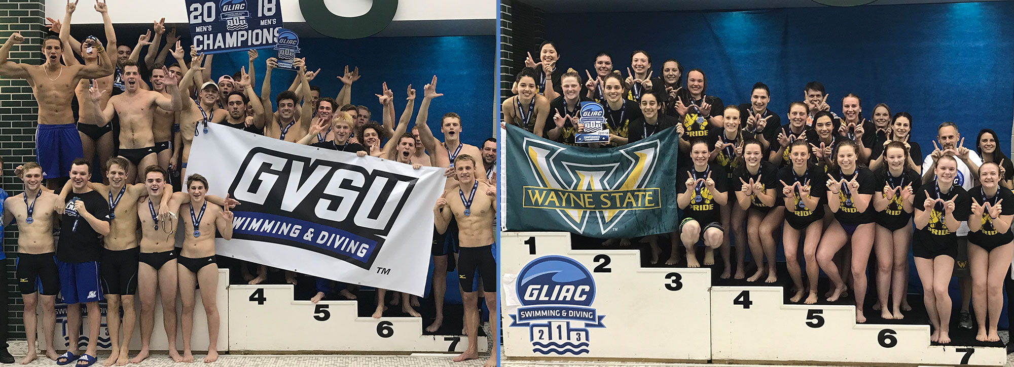 Grand Valley State Men, Wayne State Women Capture 2018 GLIAC Swimming & Diving Championships