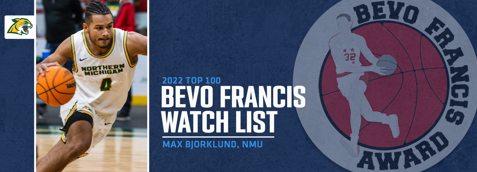 NMU's Bjorklund named to Bevo Francis Top 100 Watch List