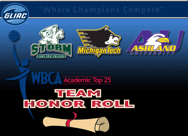 Three GLIAC teams named to the 2012 WBCA Academic Top 25 Team Honor Roll