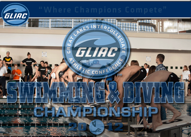 GVSU Men, Wayne State Women Lead After Day 1 of 2012 GLIAC Swimming & Diving Championships