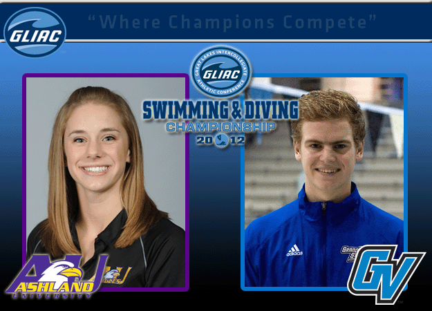 Ashland's Julie Widmann and GVSU's Sven Kardol Named GLIAC Women's and Men's Swimming & Diving "Athletes of the Week," respectively
