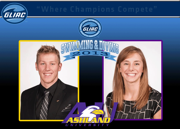 AU's Widmann and Sheil Named GLIAC Women's and Men's Swimming & Diving "Athletes of the Week," respectively