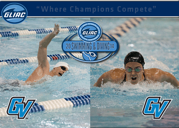 GVSU's Caitlyn Madsen and Gianni Ferrero  Named GLIAC Women's and Men's Swimming & Diving "Athletes of the Week," respectively