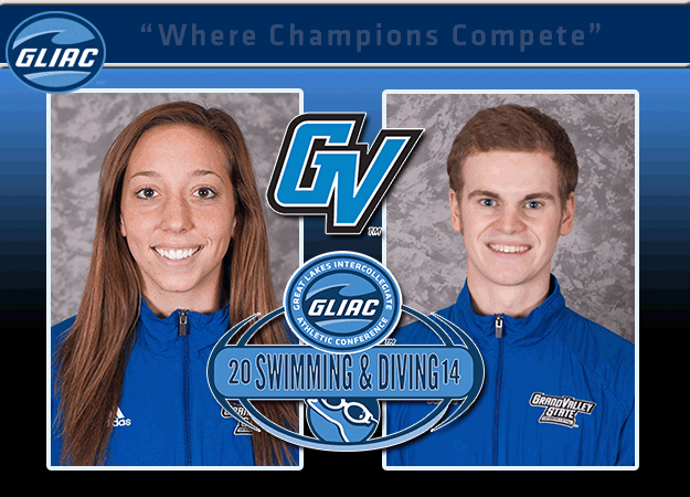 Grand Valley State's Danielle Vallier and Sven Kardol Named GLIAC Women's and Men's Swimming & Diving "Athletes of the Week," respectively