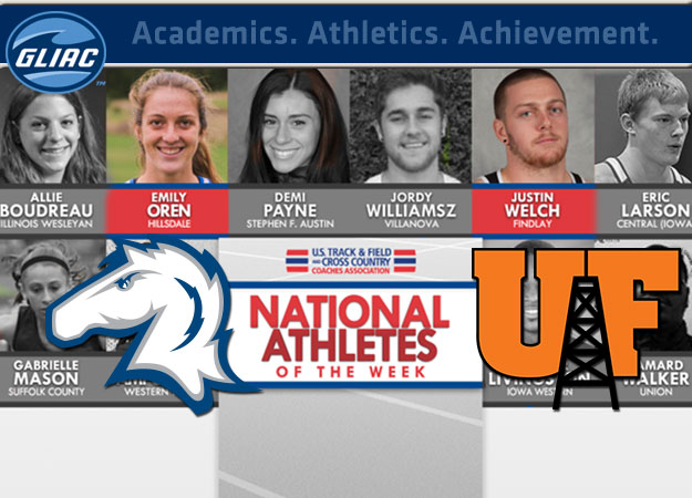 Hillsdale's Oren, Findlay's Welch Named USTFCCCA National Athletes of the Week