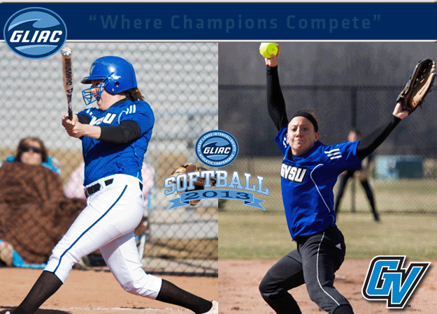 GVSU's Martin and Santora Chosen As GLIAC Softball "Player of the Week" and  "Pitcher of the Week", respectively