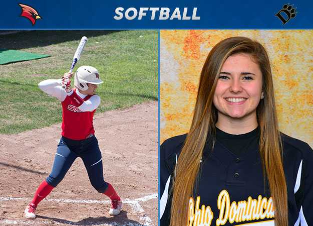 Saginaw Valley's Rousse, Ohio Dominican's Barber Collect GLIAC Softball Player of the Week Awards