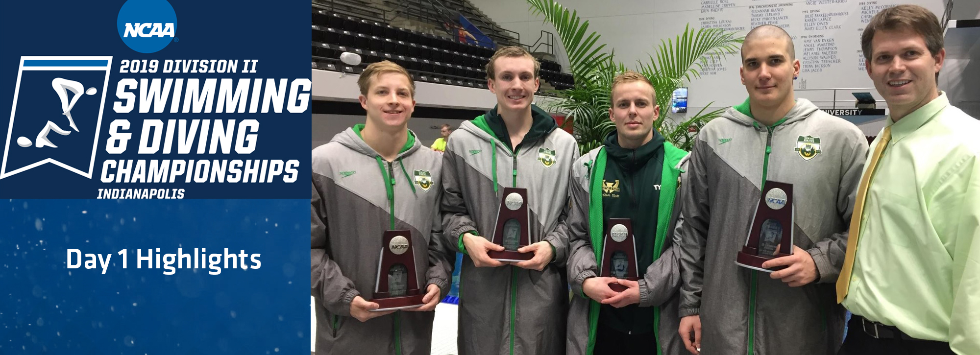 Warriors' 200 medley relay shatters GLIAC record, finishes second at NCAA Championships