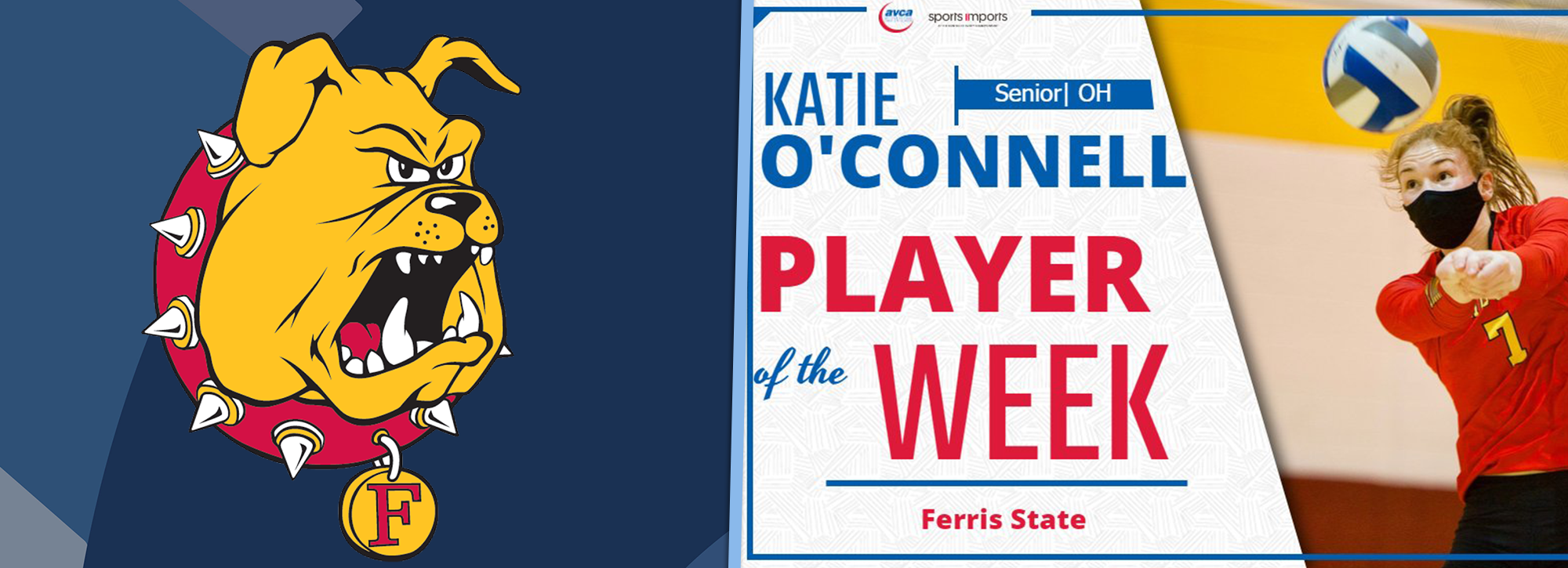 Ferris State's Katie O'Connell Tabbed Sports Imports/AVCA D2 National Player Of The Week